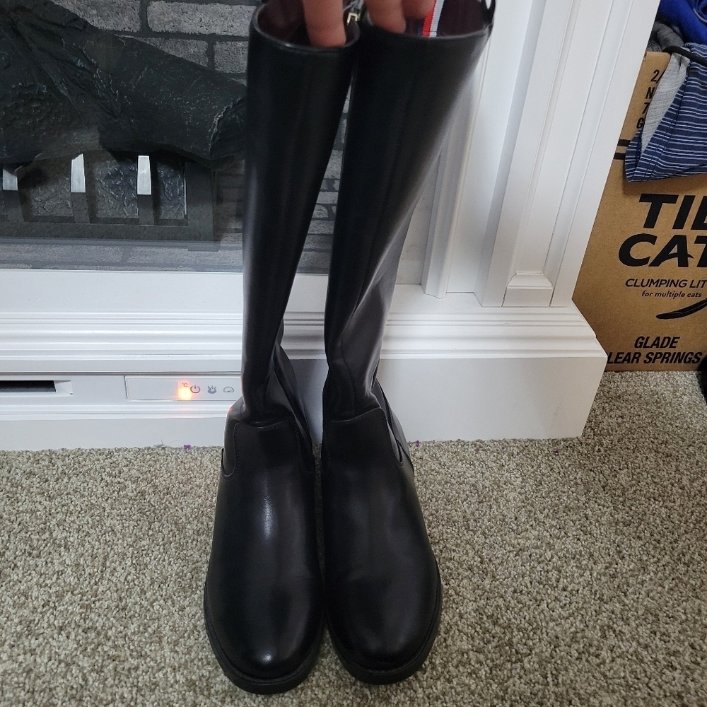 Tommy Hilfiger Deelia Black Riding Boots, Size 6 - Picture 4 of 10